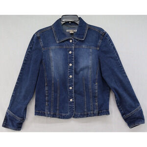 Vintage AMI Denim Jacket Women Size Medium Blue Trucker Cowgirl Western